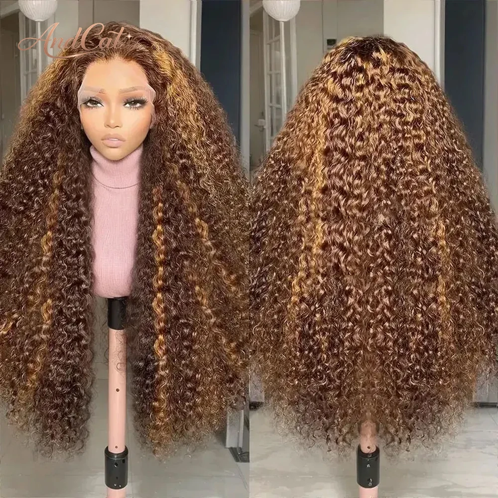 

30-дюймовый парик с эффектом водной волны, мелированный, омбре 4/27, из натуральных волос, с HD-кружевной передней частью 13x6, плотность 250%, с естественной линией роста волос, предварительно выщипанный, кудрявый парик