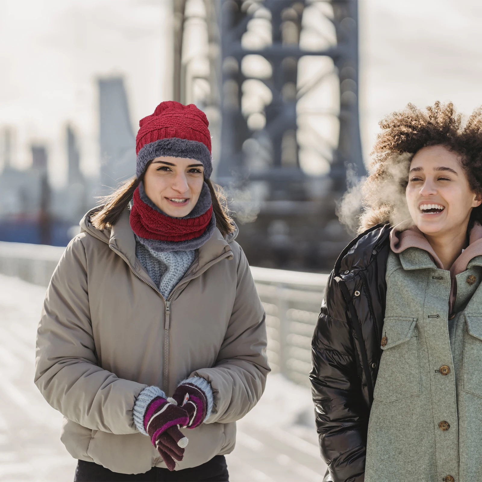 

Thickening Wool Knit Hat and Scarf Set Black Winter Headgear Warm Beanie Suit for Men Women Hat and Scarf Set Winter Hats