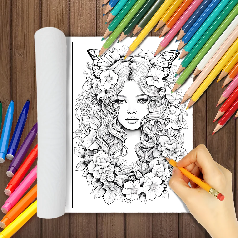 1pc, Adult coloring book, Teenagers coloring book, 30 different patterns, 100gsm thick paper, relieve stress, birthday gift
