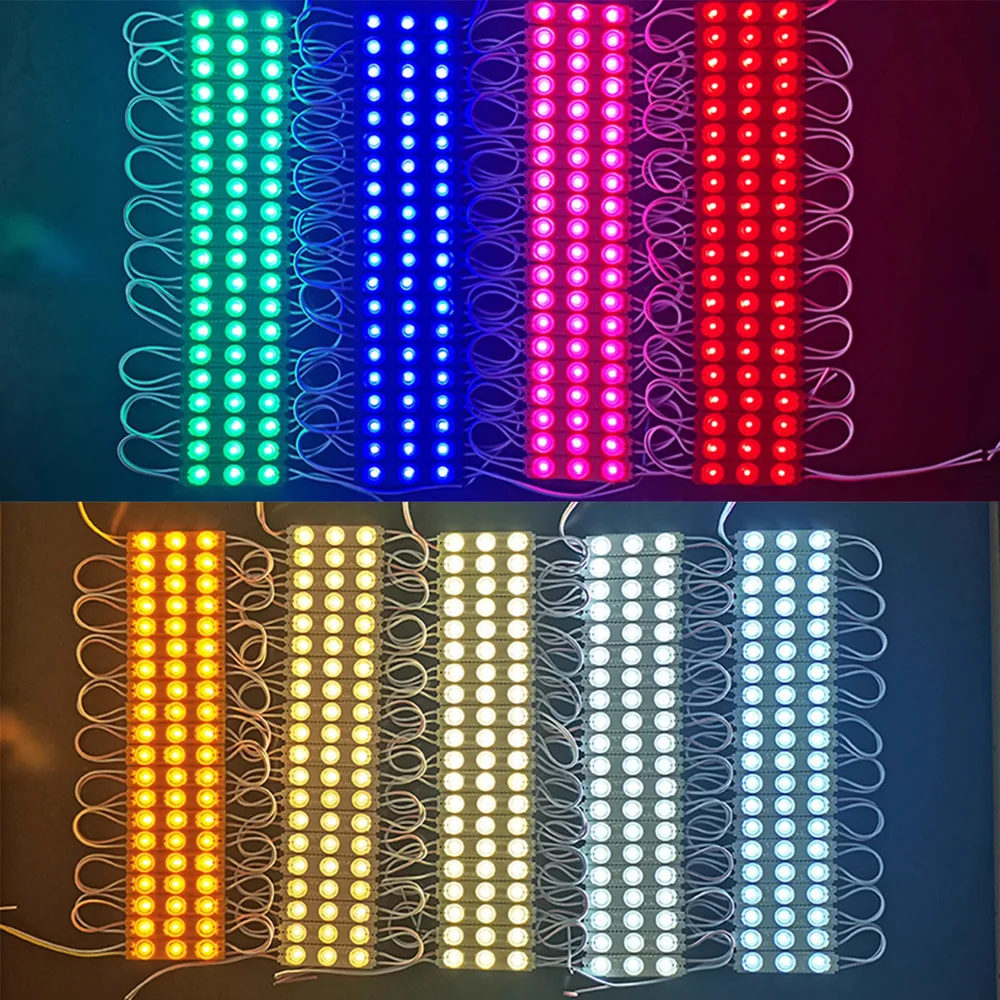 Módulo LED de lente de inyección personalizada, 20 piezas, 3000k, blanco natural, 4000k, 6000k, 10000k, rojo, verde, azul, amarillo, rosa, retroiluminación de letrero de personaje