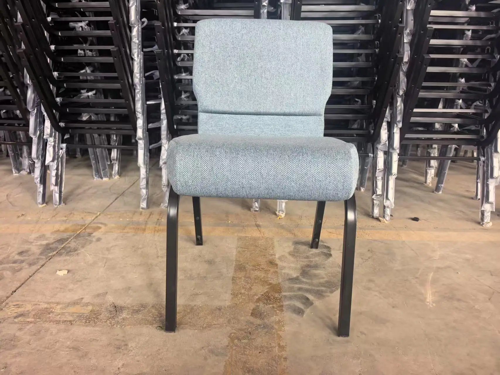 Modern Folding Auditorium Chairs with Desk Fabric Theatre Furniture, Designed for Churches,Schools and Retractable Student Seats view 2