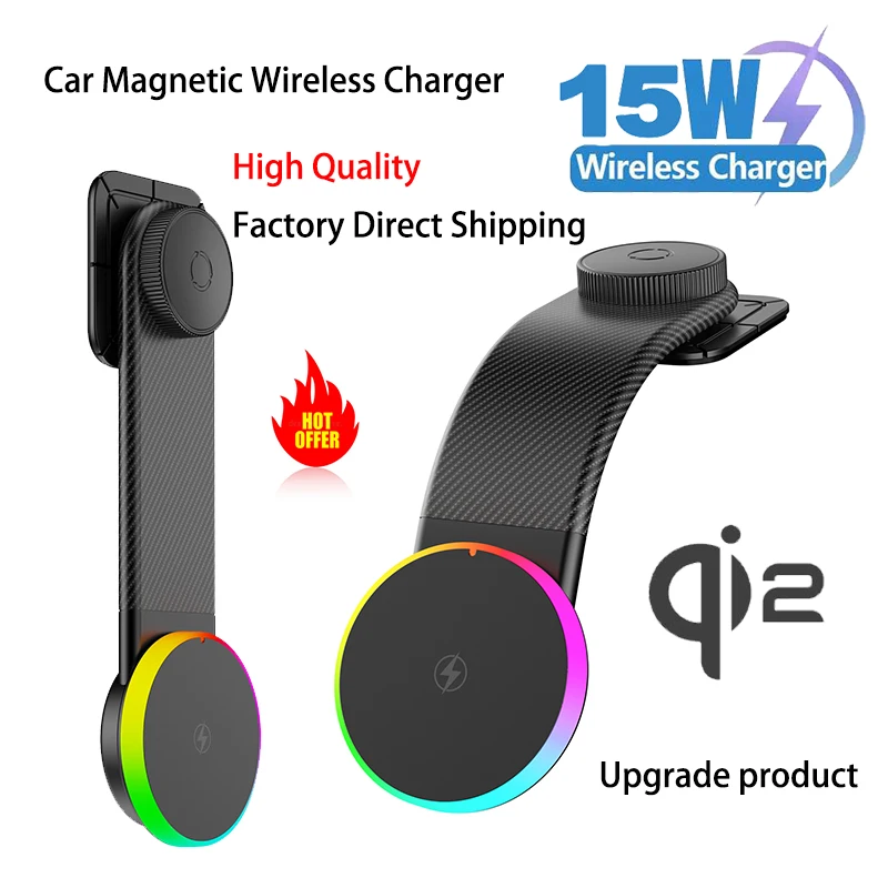 

Magnetic Wireless Car Charger Stand for iPhone 17 16 15 14 13 Samsung MacSafe Fast Charging Station 15w Car Phone Holder