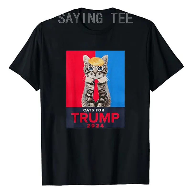 

Cats for Trump 2024 Funny Election for Vance Trump T-Shirt Campaign Outfit Short Sleeve Blouses Novelty Gift Fashion Saying Tee