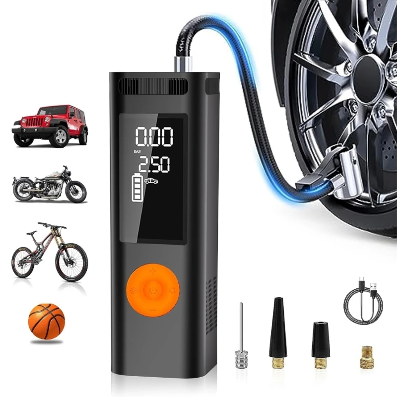 Portable Air Compressor Electric Car Pump Automatic MotorcyclesTire Inflator Digital Pressure Gauge Detect with LED Lamp