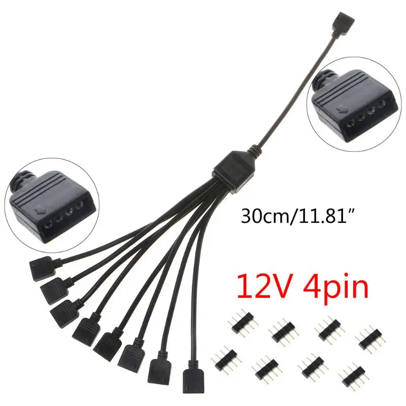 extensão J6PA RGB 12V 4Pin Radiadores RGB Ventiladores Conector Hub