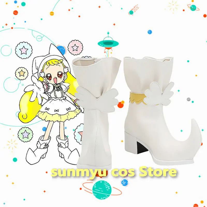 

Ojamajo Doremi Makihatayama Hana Cosplay Shoes White boots Custom size Magical DoReMi