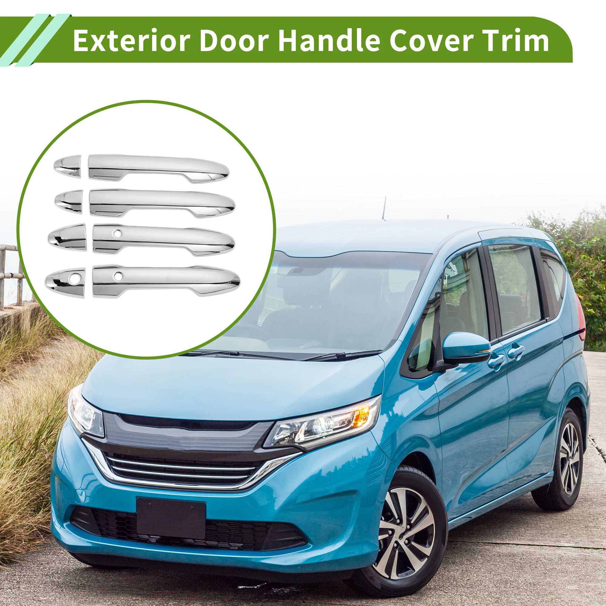 

UXCELL Exterior Door Handle Cover Trim Door Handle Cover for Honda Freed 2024 Smart Silver Tone 1 Set