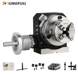 4 inch 3/4 Jaw Chuck Milling Machine Indexing Rotary Chuck Dividing Head Indexing Head Universal Indexing Plate Drilling Milling