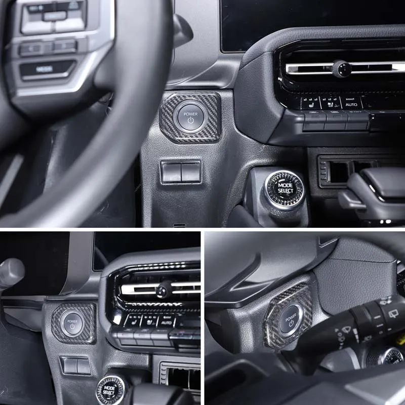 

Для Toyota Land Cruiser Prado 250 J250 2024 2025, кнопка запуска двигателя из настоящего углеродного волокна, рамка, накладка, наклейка, автомобильные аксессуары