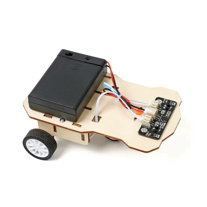 【Ship Within Scientific Experiment Wooden DIY Tracking Car Assembly Model Technology Production Material Package For Children Ki