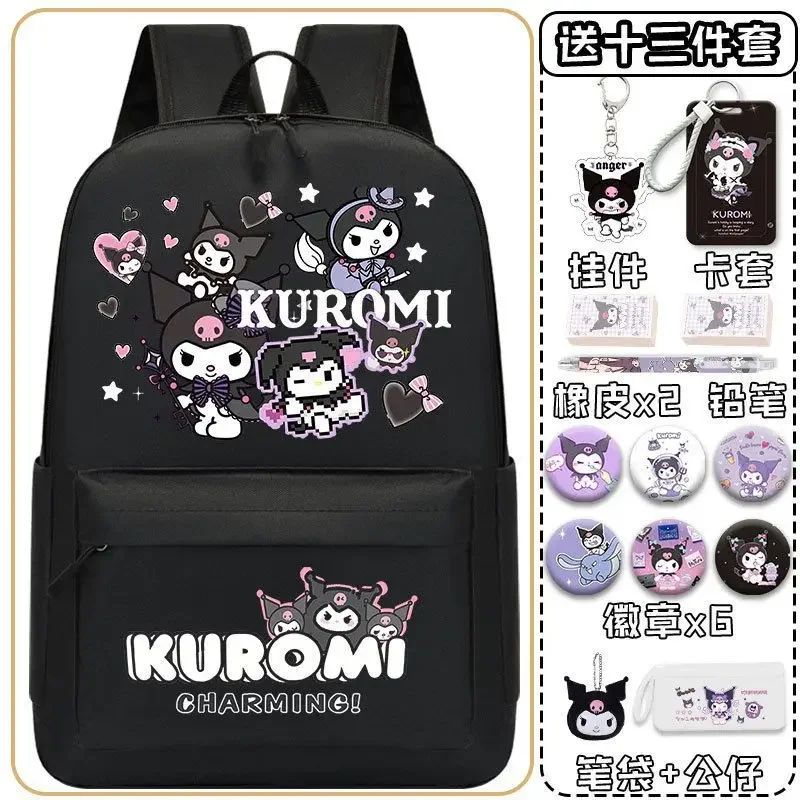 Sanrio Coolomi Mochila de Grande Capacidade para Crianças, Mochila Feminina, Proteção da Coluna, Impermeável, Durável, Estudante, Novo