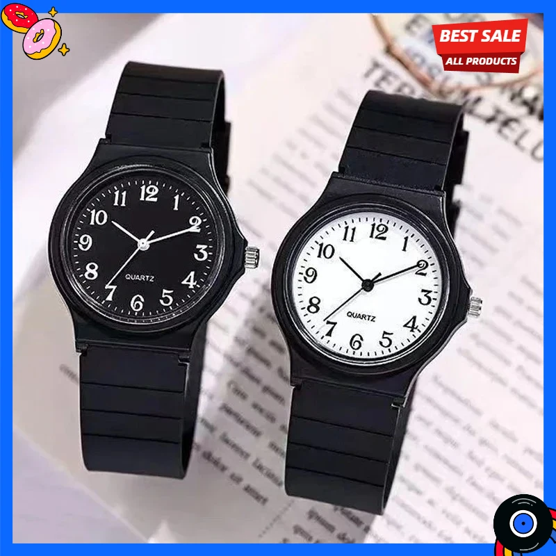 

/#@Exam Watch Silicone Strap Simple Women Watch Student Ladies Quartz Wristwatch Waterproof Round Small Dial for Women
