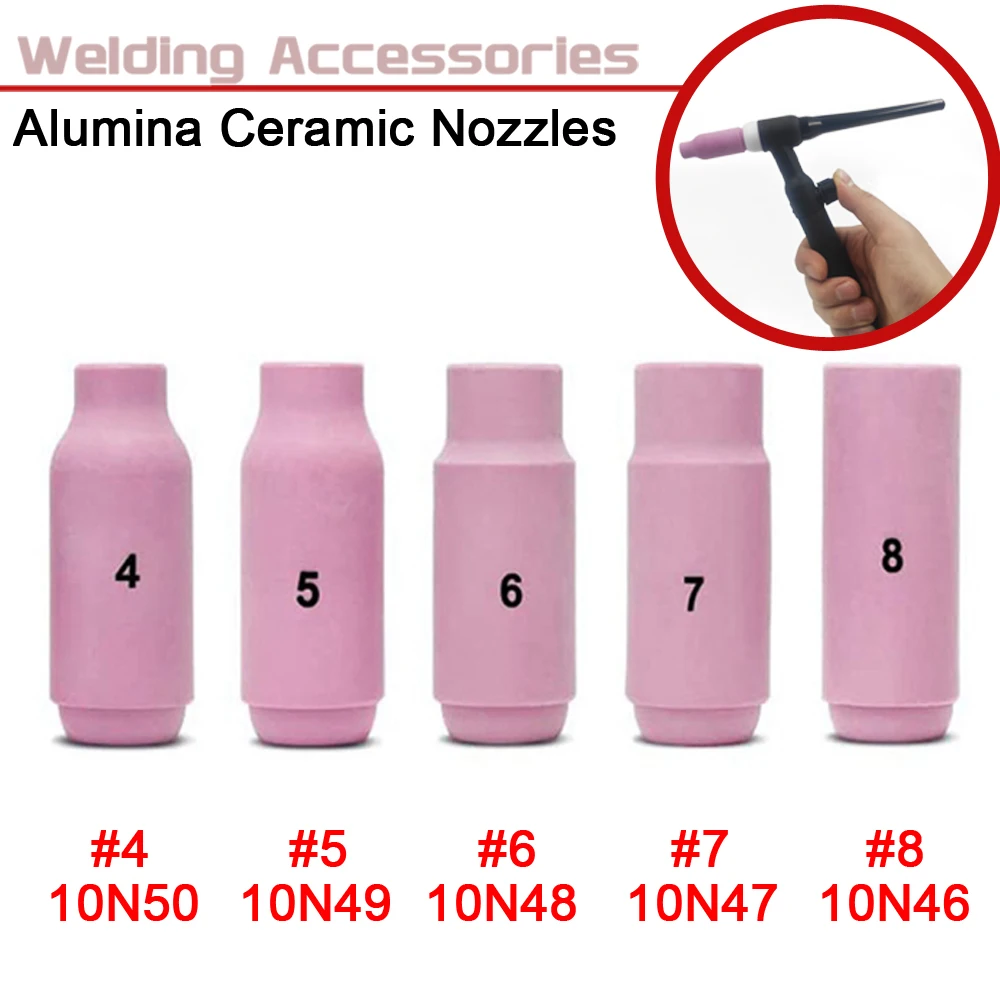 TIG Consumables Accessories Alumina Nozzle Gas Lens Cup 10N50 10N49 10N48 10N47 10N46 KIT For Welding Torch WP17 WP18 WP26