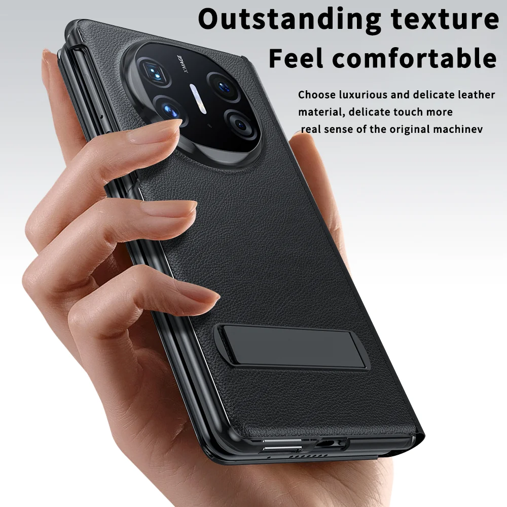 WONDRARISE Premium Leather Case with Metal Stand for Huawei Mate X6 - Full Coverage,Texture, Slim Design