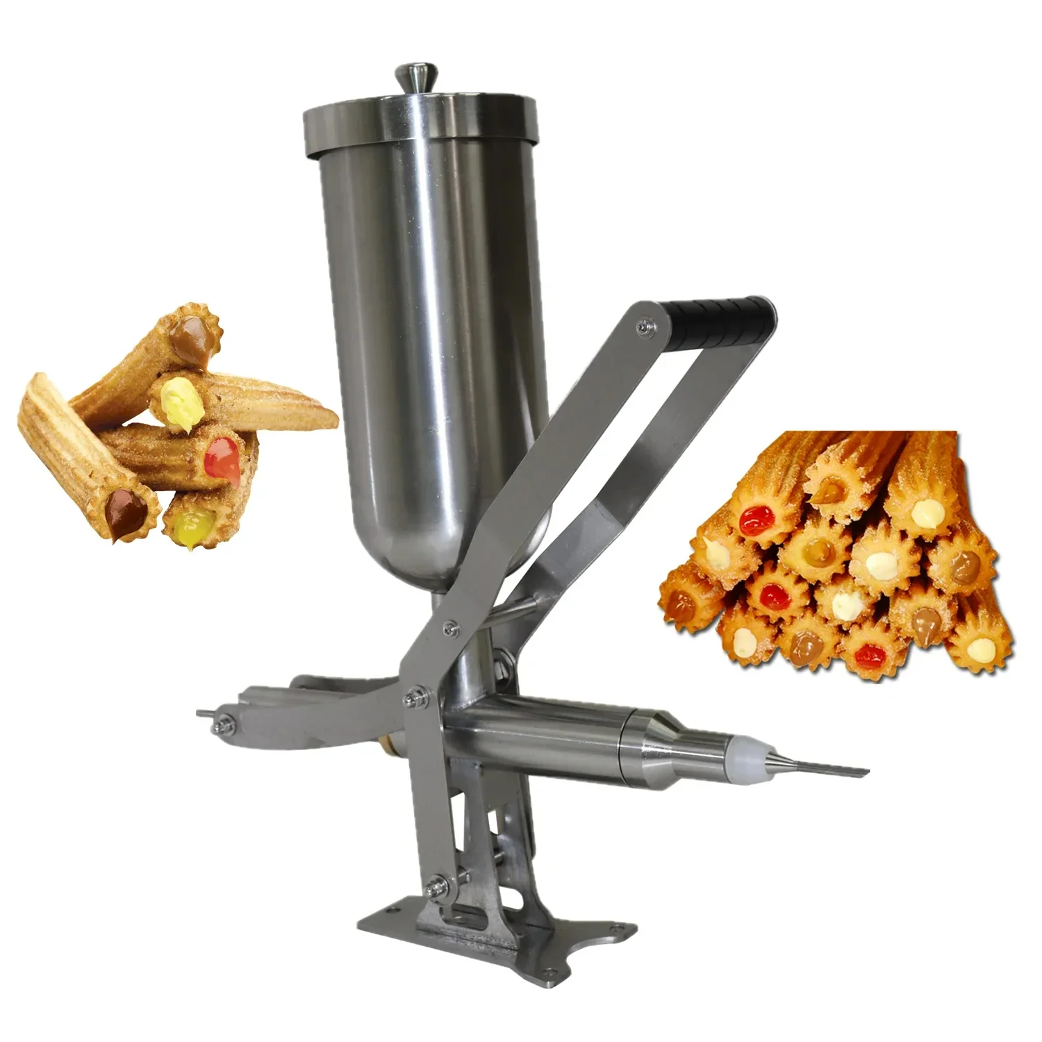 Hot Sale Commercial Spanish Donuts Churros Filler 304 Stainless Steel 5L Manual Churros Filling Machine With 3 Nozzles  CT03