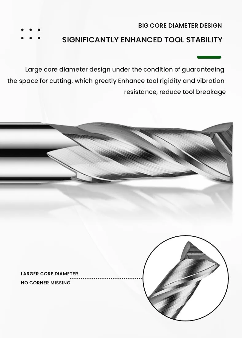 Fräser Fräser Legierung Beschichtung Wolfram Stahl Werkzeug von Aluminium CNC Bearbeitung 2 Blatt Schaft fräser Top Fräser Holz – Detail 3