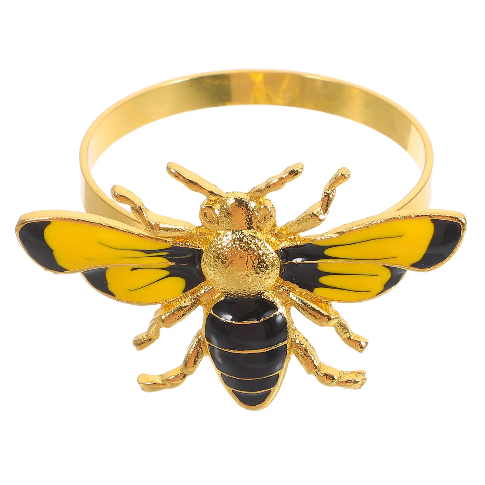 4Pcs Bee Napkin Rings Metal Serviette Buckles Chic Party Dinner Table Cloth Napkin Fasteners Rustic Tabletop Decor