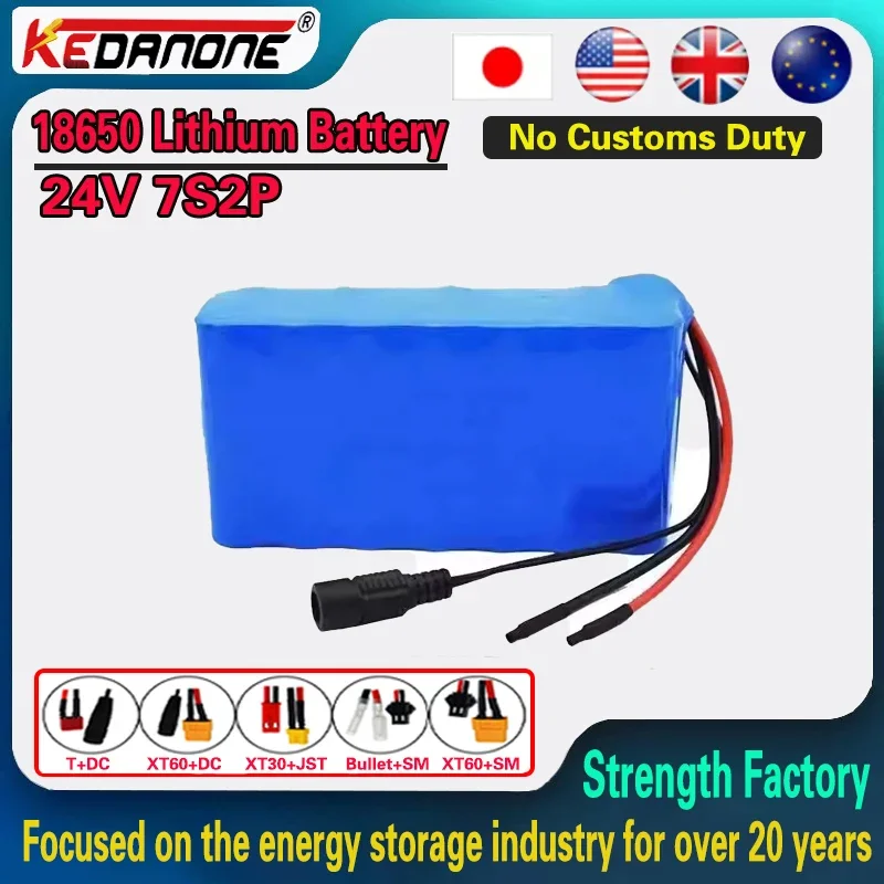 🚴🚴24V/29.4V 7S2P 10Ah 18650 Battery pack 29.4V Rechargeable Battery Mini Portable Charger For LED/Lamp/Camera with BMS