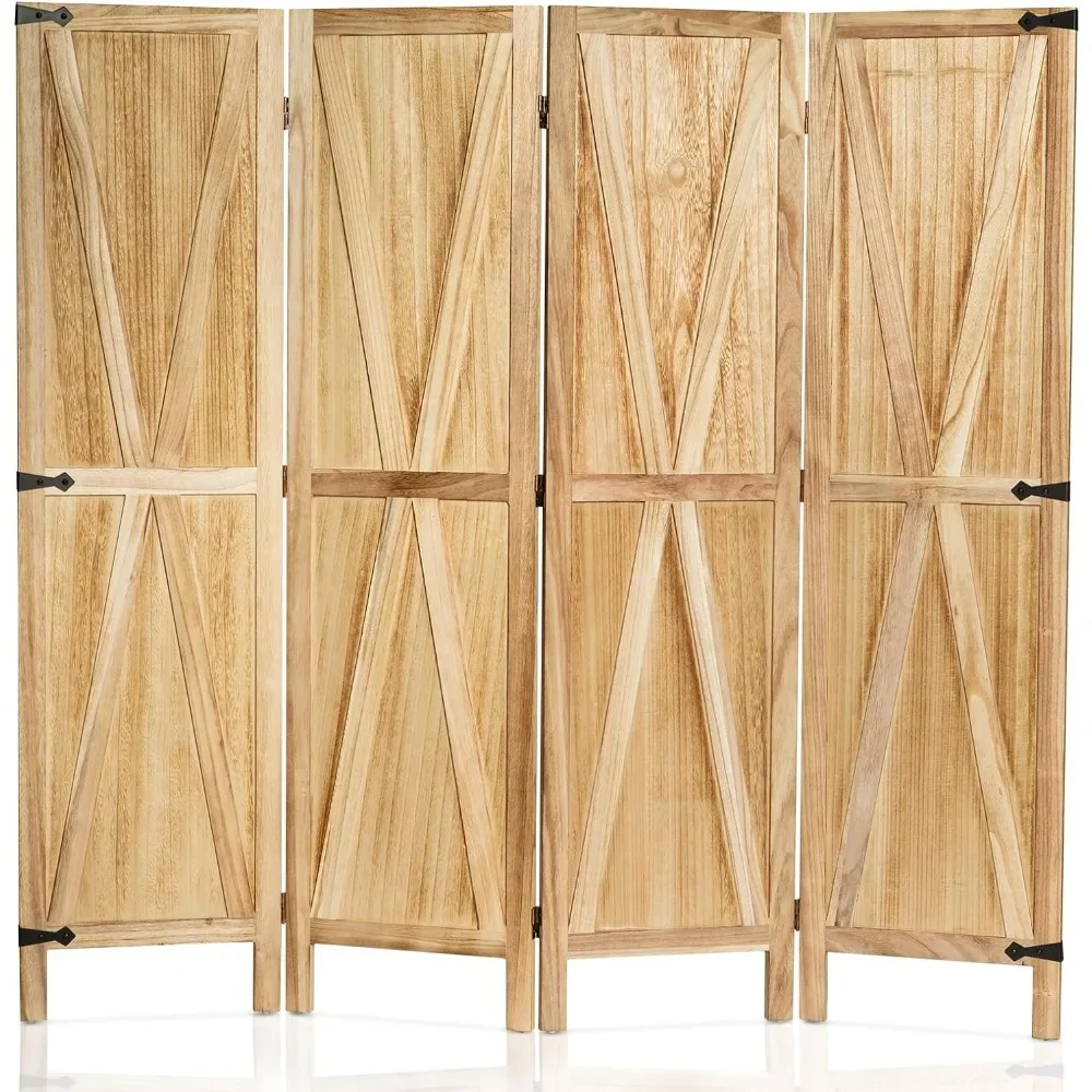 

Wood Room Divider,Rustic Folding Privacy Screens Farmhouse Partition Wall dividers for Rooms, Separator, Temporary Wall,