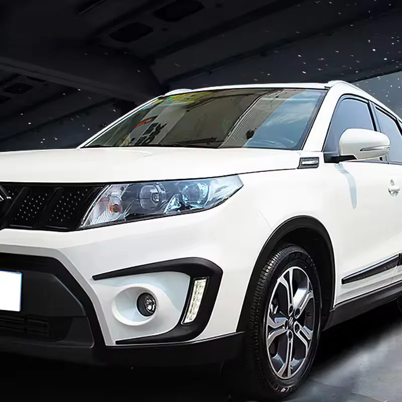 ل vitara 2016-2020 فوجليت غطاء إطاري المصباح الكسوة رئيس الجبهة شواء ABS لمعان أسود ملصق اكسسوارات السيارات