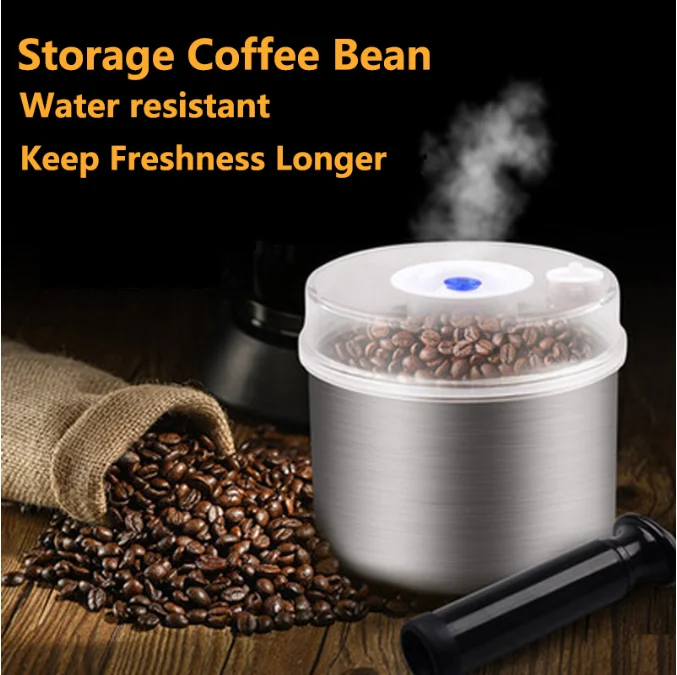 

Vacuum Sealer Container Stainless Steel Food Storage Canister Coffee Bean Fresh Keeping Hand Held Pump As Gift 700ML Sous Vide