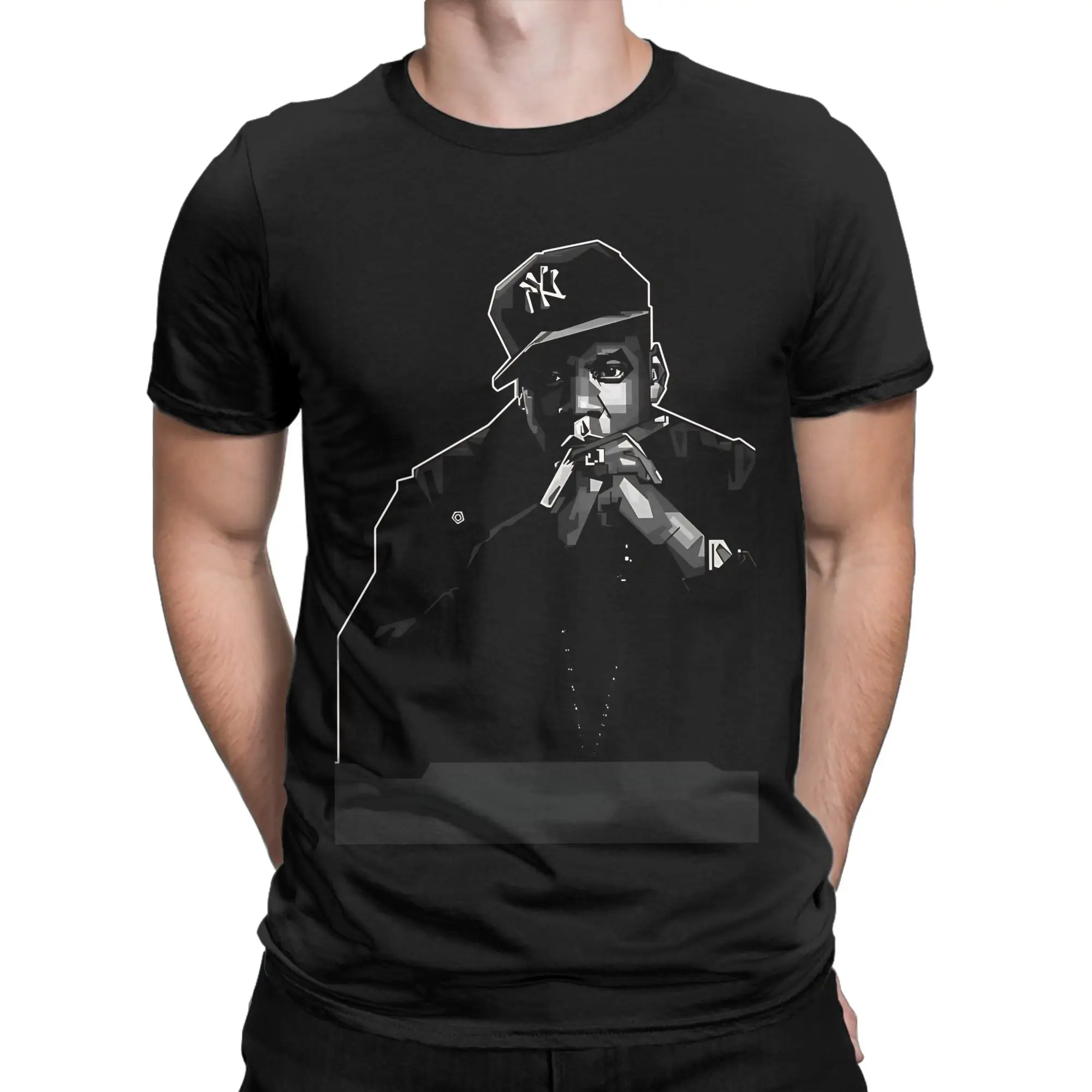 Jay z grayscale  Classic Funny Graphic 100% Cotton T-Shirt Jay-z Tops Tees For Men