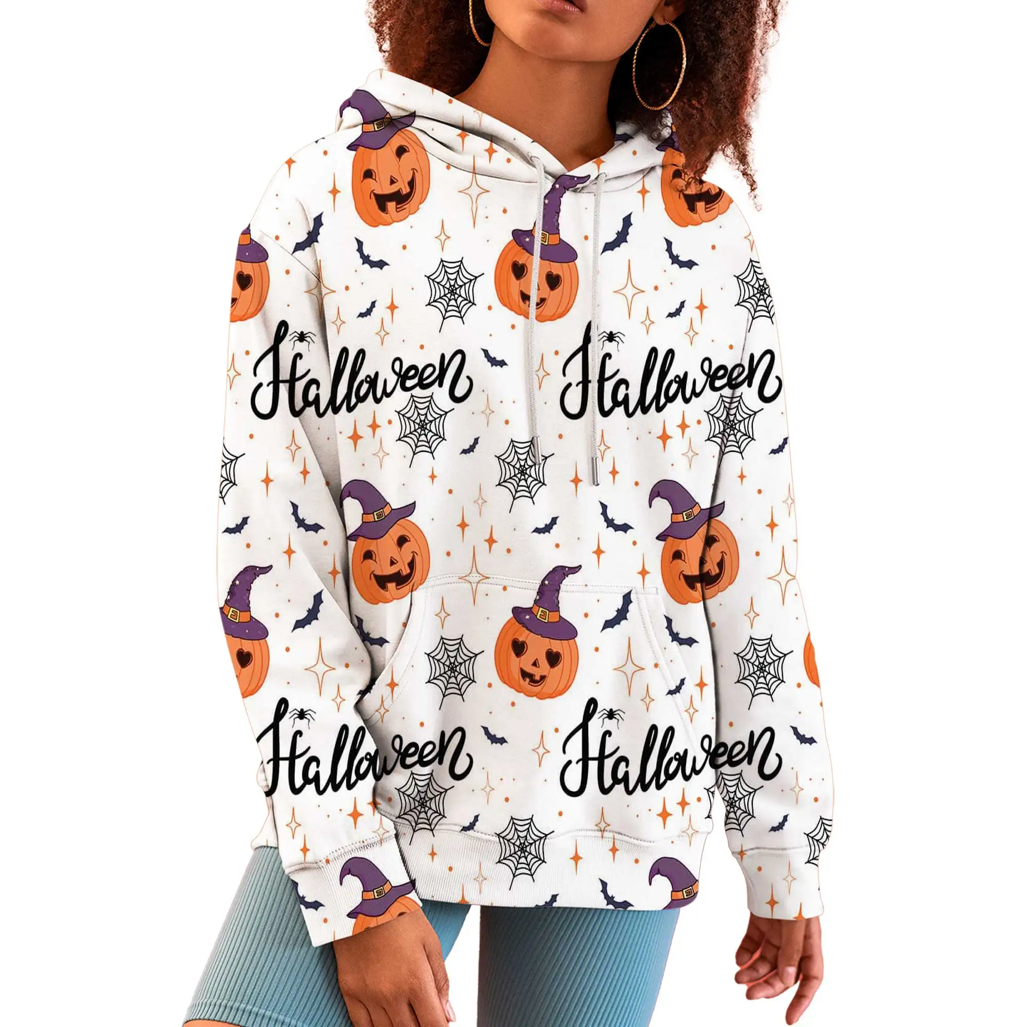

Halloween Pumpkin Graphic Women's Hoodies Autumn/Spring Casual Sweatshirt Female Loose Long Sleeve 3D Print Hoodie Woman Clothes