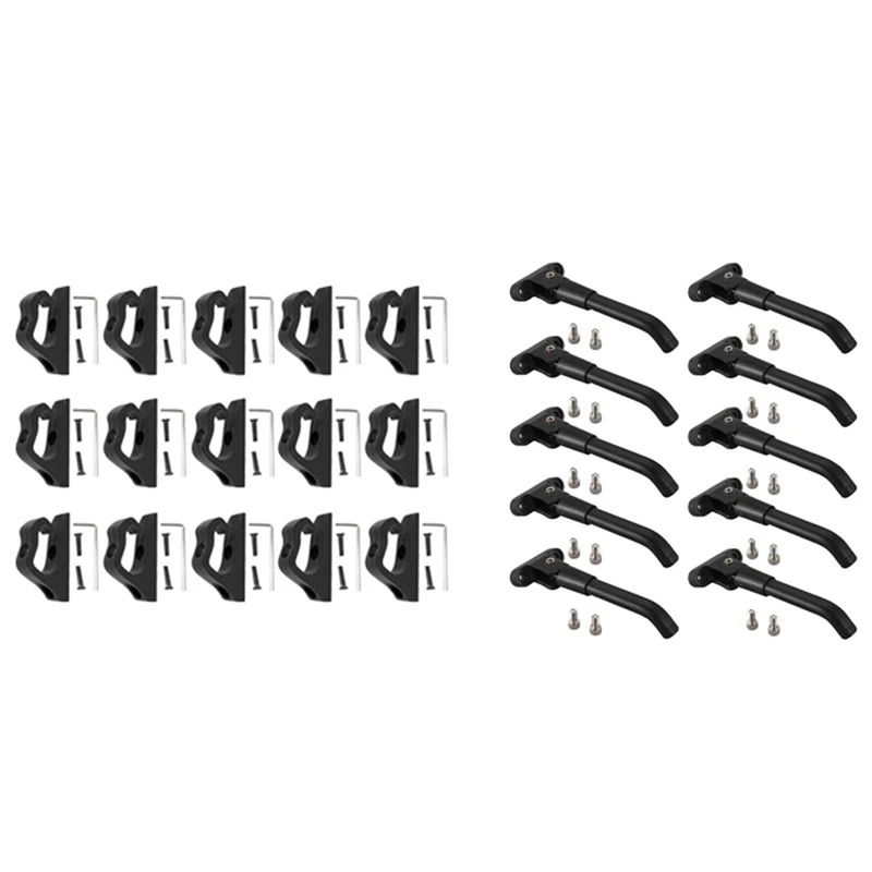 

25 Set Scooter Accessories:15 Set Front Hook Hanger Helmet Pocket Claws & 10Set Scooter Parking Stand Kickstand