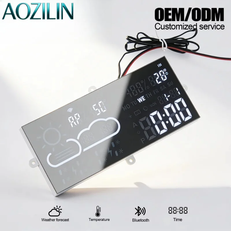 AOZILIN WiFi Touch Smart Mirror Switch Temp Humidity Weather Sensor Regulator For Bathroom Home Automation IOT