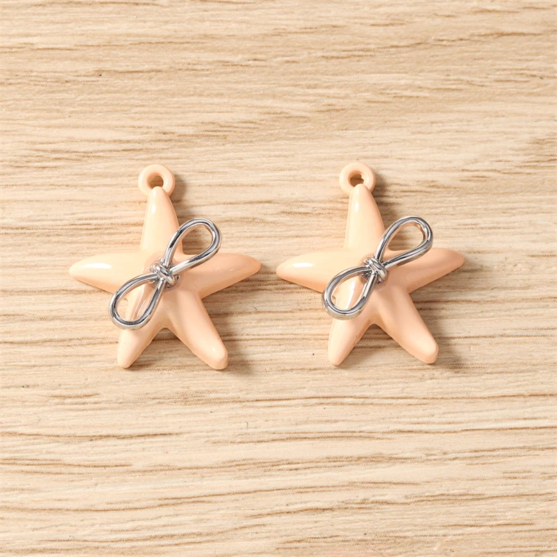 5 Stück 18x20mm Niedliche Bunte Metall-Seestern-Anhänger für die Herstellung von Ohrringen, Anhängern, Halsketten, Armbändern, DIY-Bastelarbeiten, Schmuckzubehör – Detail 8