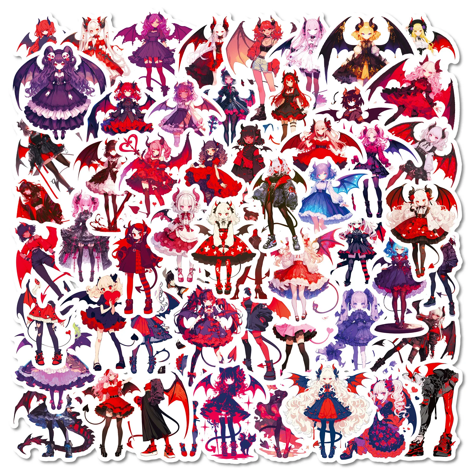 56PCS Lolita Stijl Demon Ioli Stickers Cartoon Meisje Graffiti Versieren DIY Laptop Telefoon Skateboard Gitaar Speelgoed Water Cup Decals