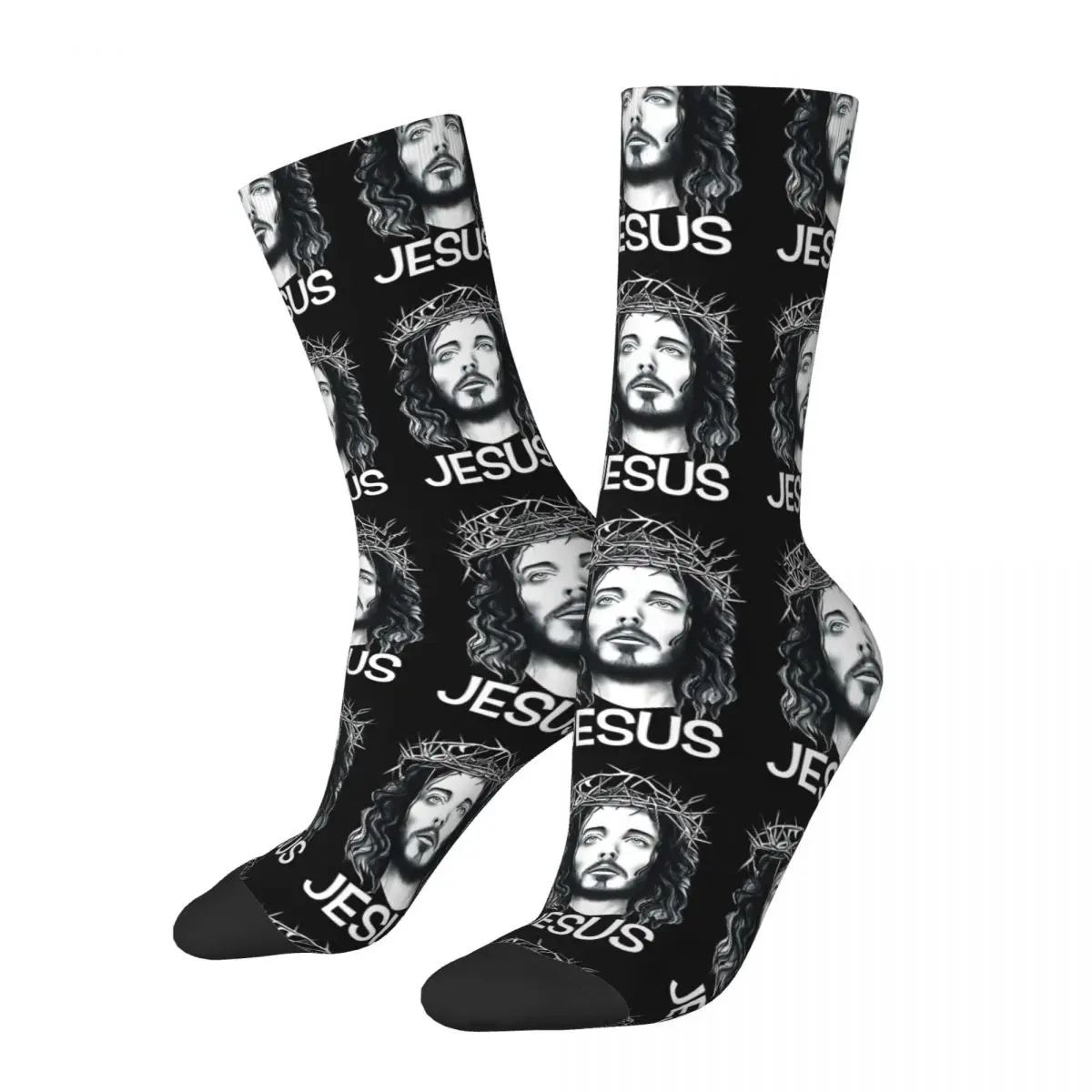 Jesus Is Watching Christian Hip Hop Retro Men's Socks Unisex 3D Printed Funny Sock Gift