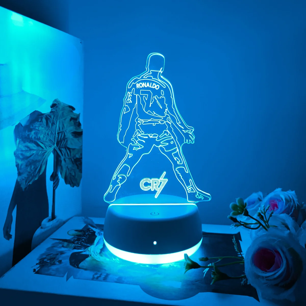1pc 운동선수 모양의 3D 야간 조명, 7가지 색상 변환 기능이 있는 USB 전원 터치 스위치, 균일한 조명, 부드러운 조명