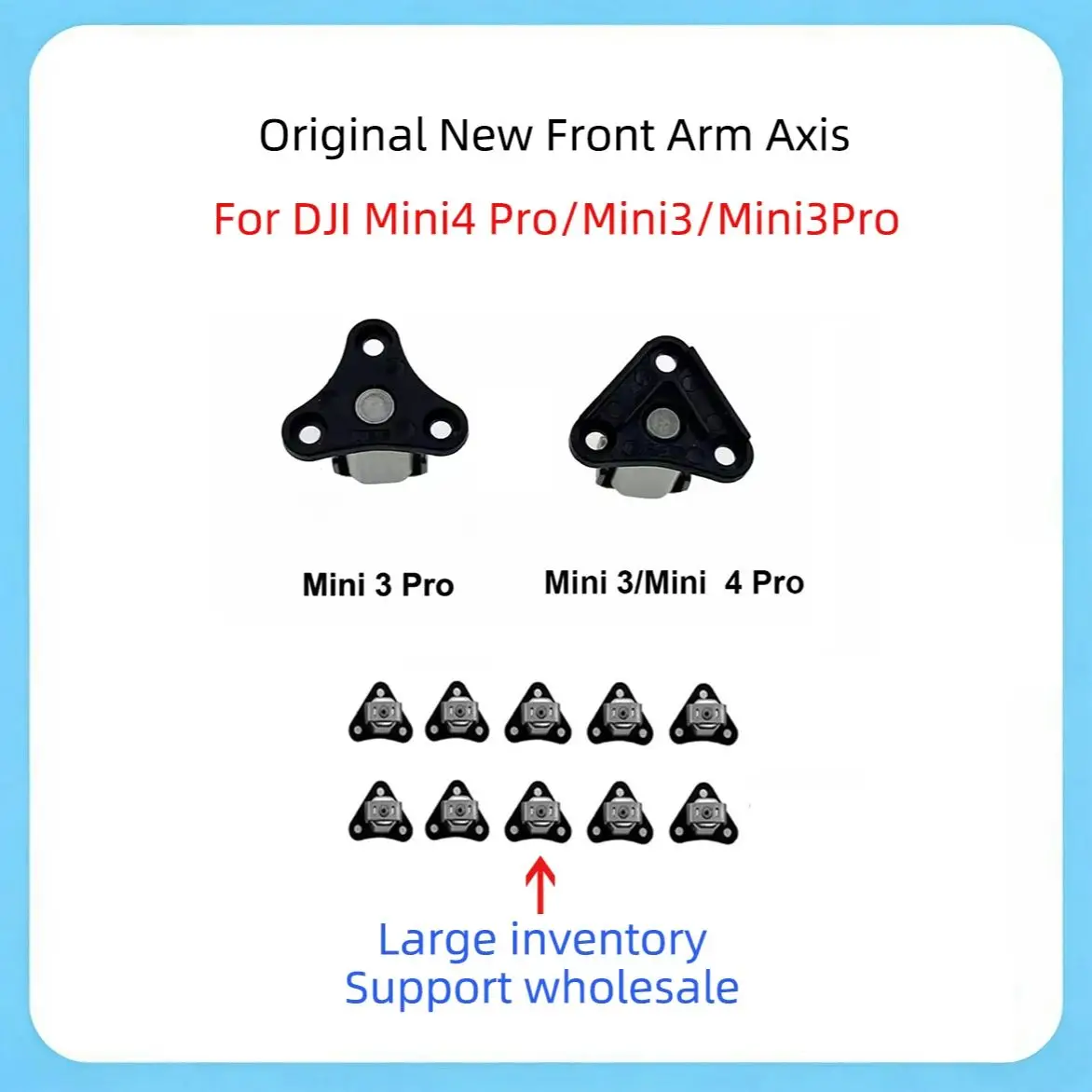Oryginalna nowa przednia oś do DJI Mini 3/Mini 4/Mini 3 Pro, lewa/prawa przednia ramię, metalowy wał, części zamienne do drona, sprzedaż hurtowa. — zdjęcie produktu 7