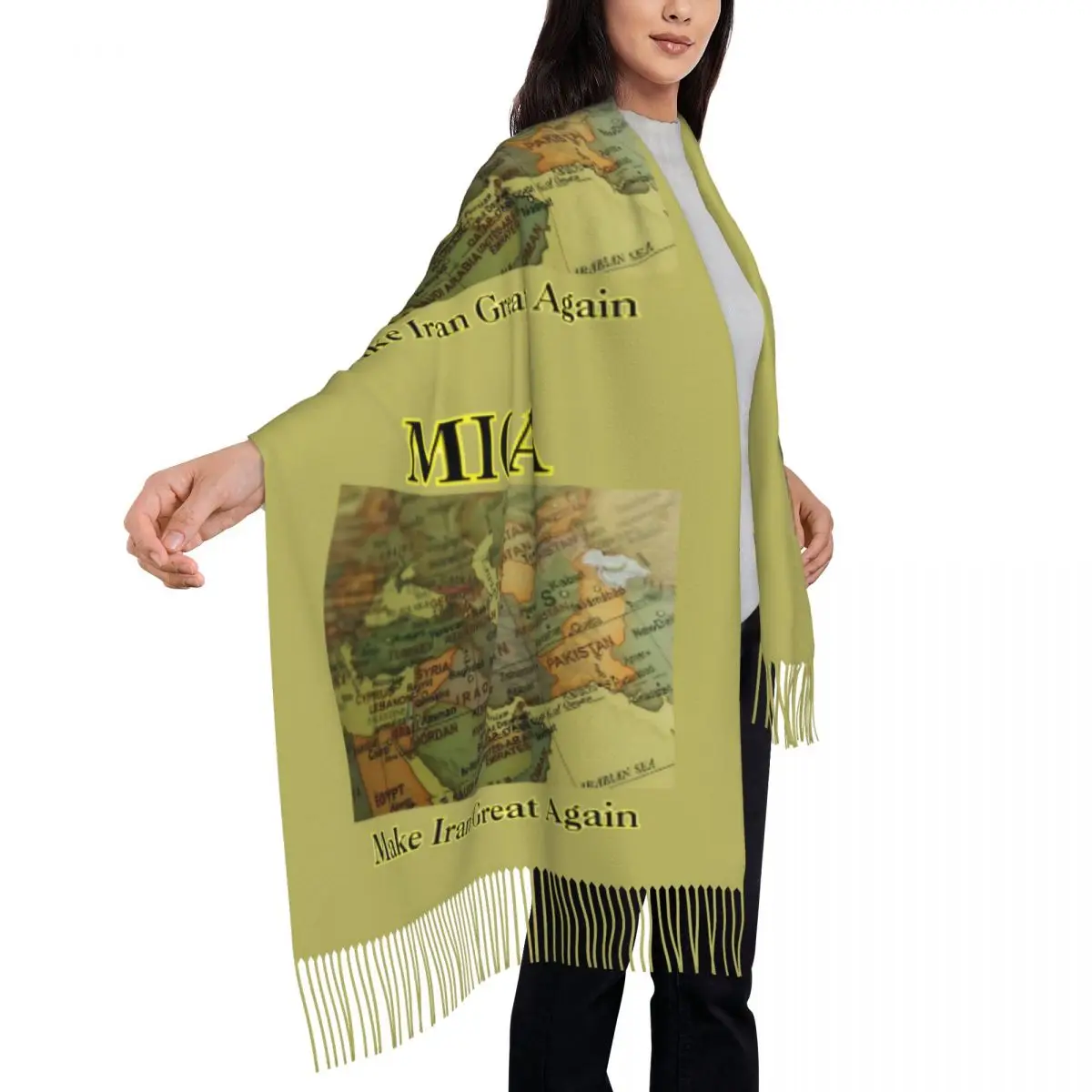 

Keep Warm Scarf Winter Make Iran Great Again Map Shawl Wrap Printed Foulard Men Women Luxury 2024 Large Scarves