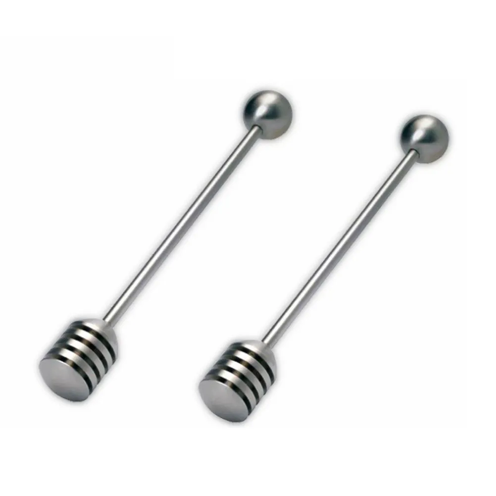 Stainless Steel Honey Stirring Spoon Spiral Tip Round Bead Honey Dipper for Syrup Viscous Substances Syrup Stirrer