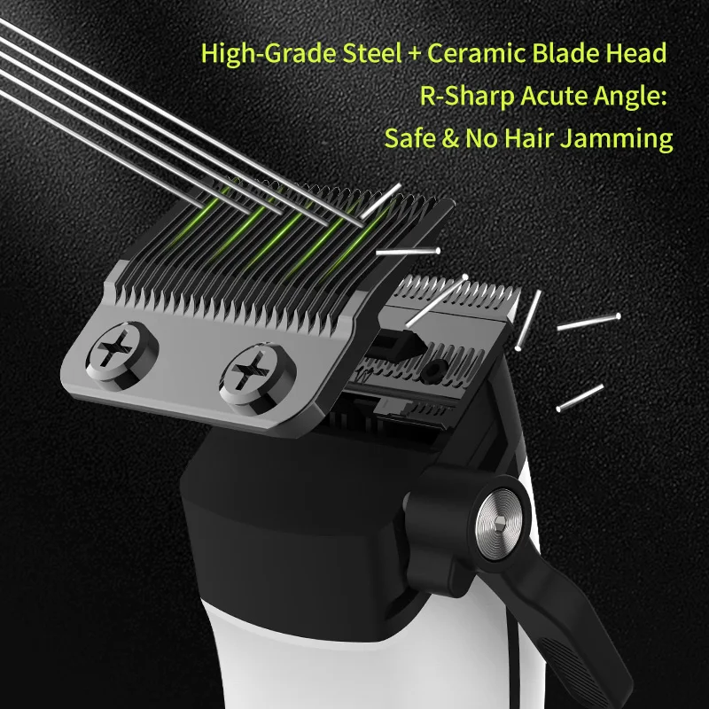 Komei Professional Hair Clipper F1 - Super Motor with External Brushless Trimmer, Men's Electric Shaver KM-1593