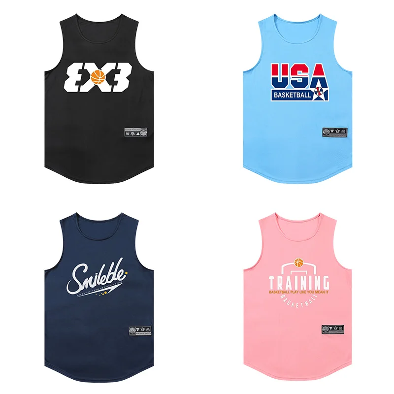 

Loose Men Running Vest 2024 Outdoor Street Basketball Gym Sleeveless Letter Print Shirt Quick Dry Fitness Bodybuilding Tank Tops