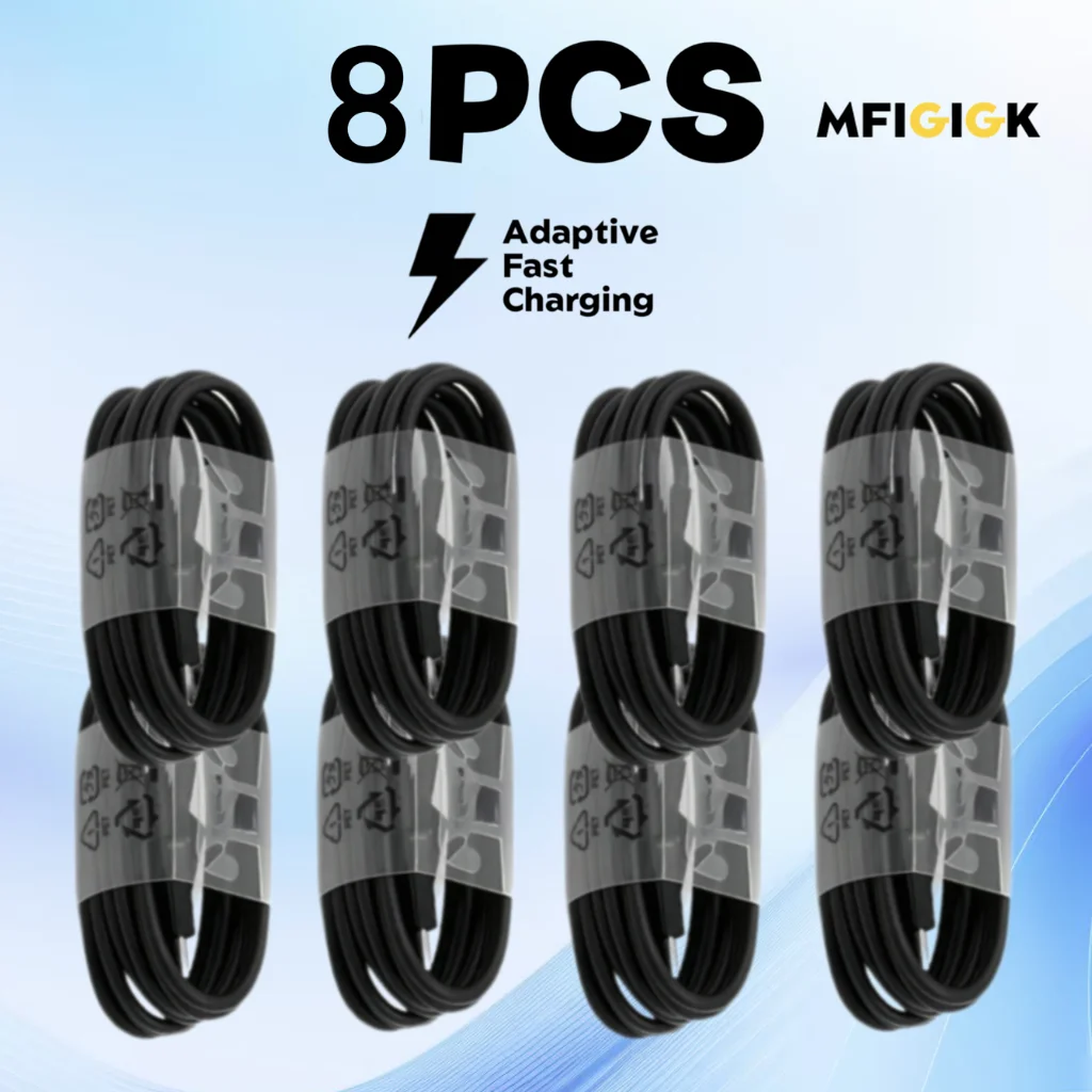 MFIGlGK  8pcs for Xiaomi for Samsung S23 S22 S21 S20 S9 USB Type C Fast Charging Charger Cable Lot