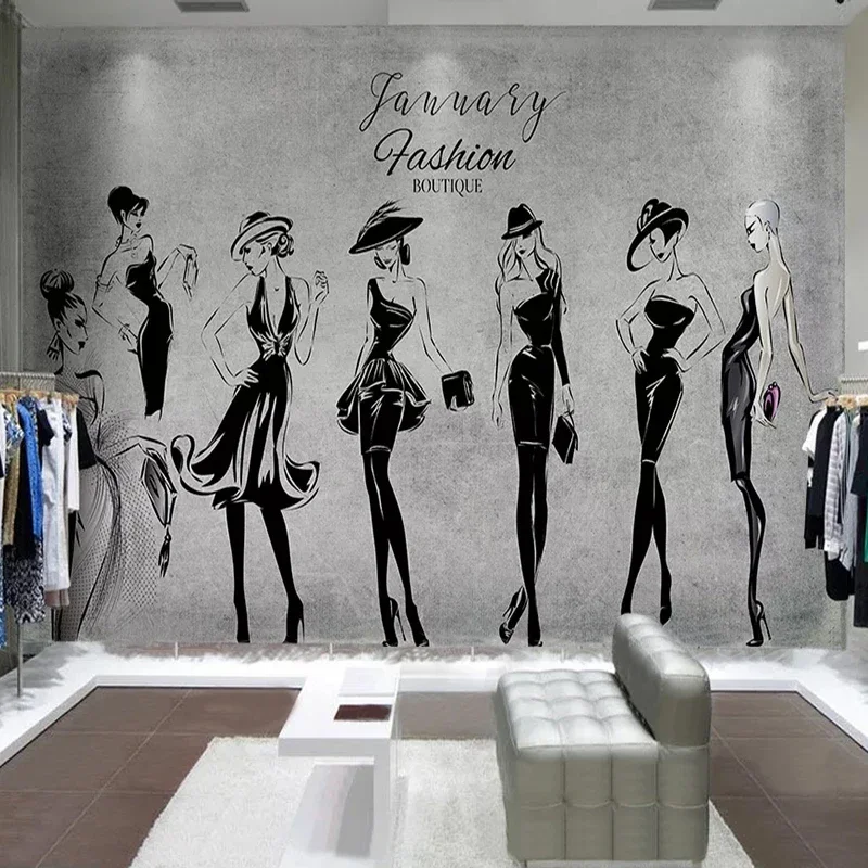 

Custom 3D Photo Wallpaper Hand Painted Fashion Beauty Clothing Store Tooling Background Wall Painting Waterproof Wallpaper Mural