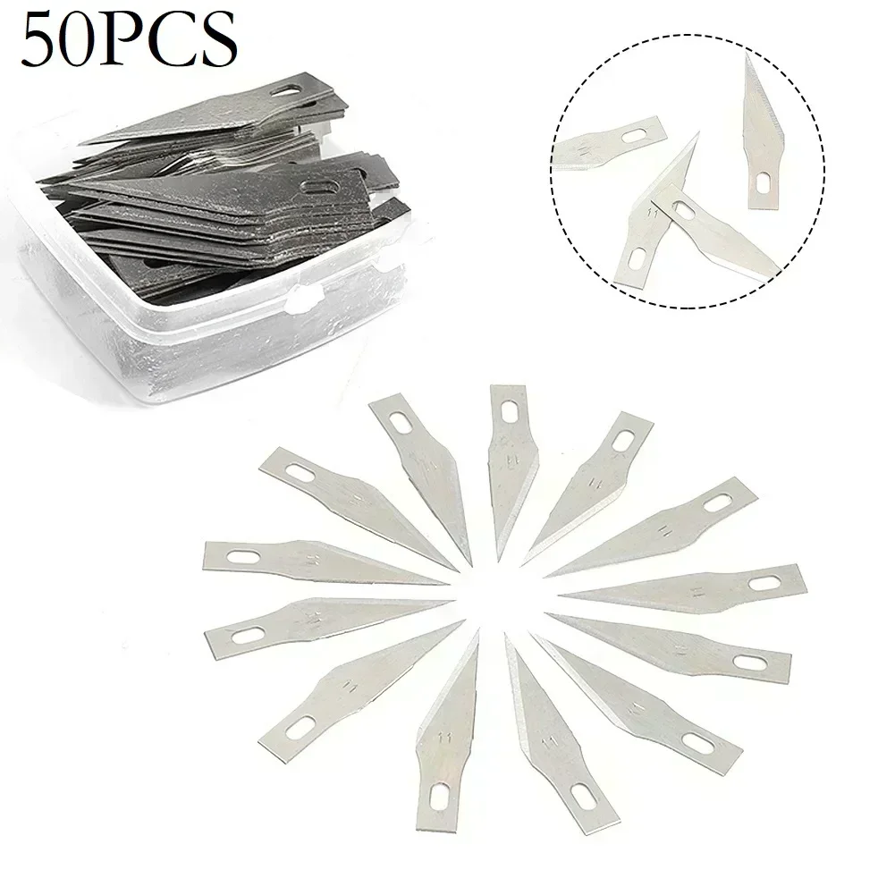 50 stuks 11 #   Carving Messen SK-5 Multi Tool Craft Mes Vervangende Onderdelen Voor X-acto Exacto Tool Houtbewerking Tool