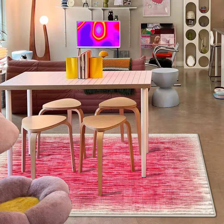 Pink Gradient Carpet Living Room Large Size Carpets Bedside Floor Mat Girly Cute Creative Home Decoration Rug for Bedroom 거실 카펫