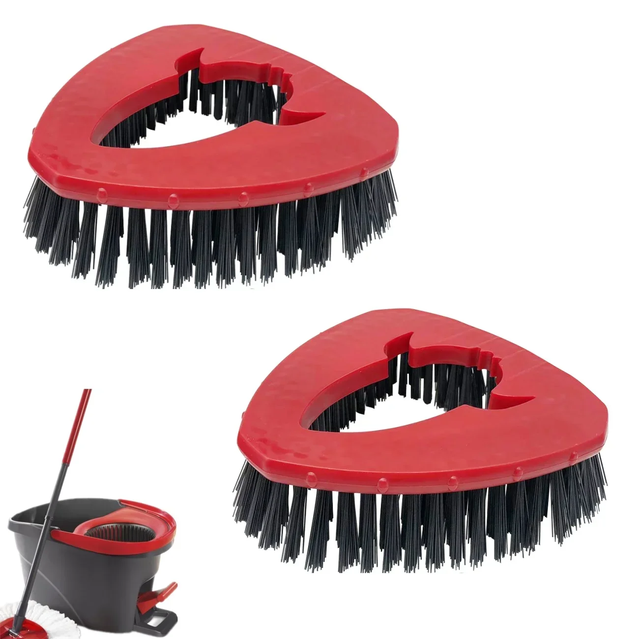 2 Packs Spin Mop Scrub Brush Head Compatible with Vileda / O-Cedar EasyWring 1-Tank, Hard Bristle Brush for Kitchen,Tile