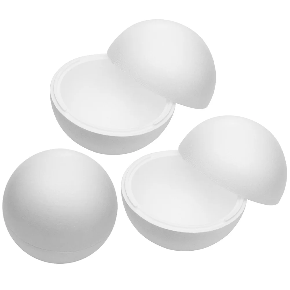 

3pcs Foam Hollow Balls Lightweight Safe Polystyrene Balls for Wedding Decor DIY Party Favors Round Foams Ball Craft Ornament