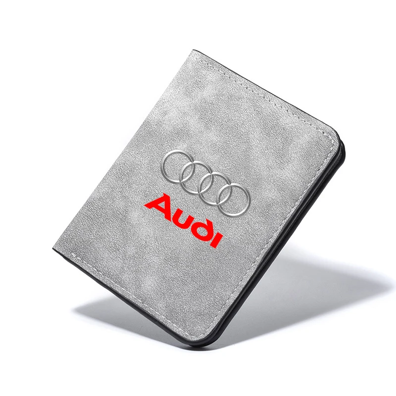 Car Emblems Driver License Cover Credit Card Wallets Holder For Audi A4 B5 B6 B7 B8 A1 A3 A6 A5 A7 A8 Q3 Q5 Q7 TT S3 S6 Q8