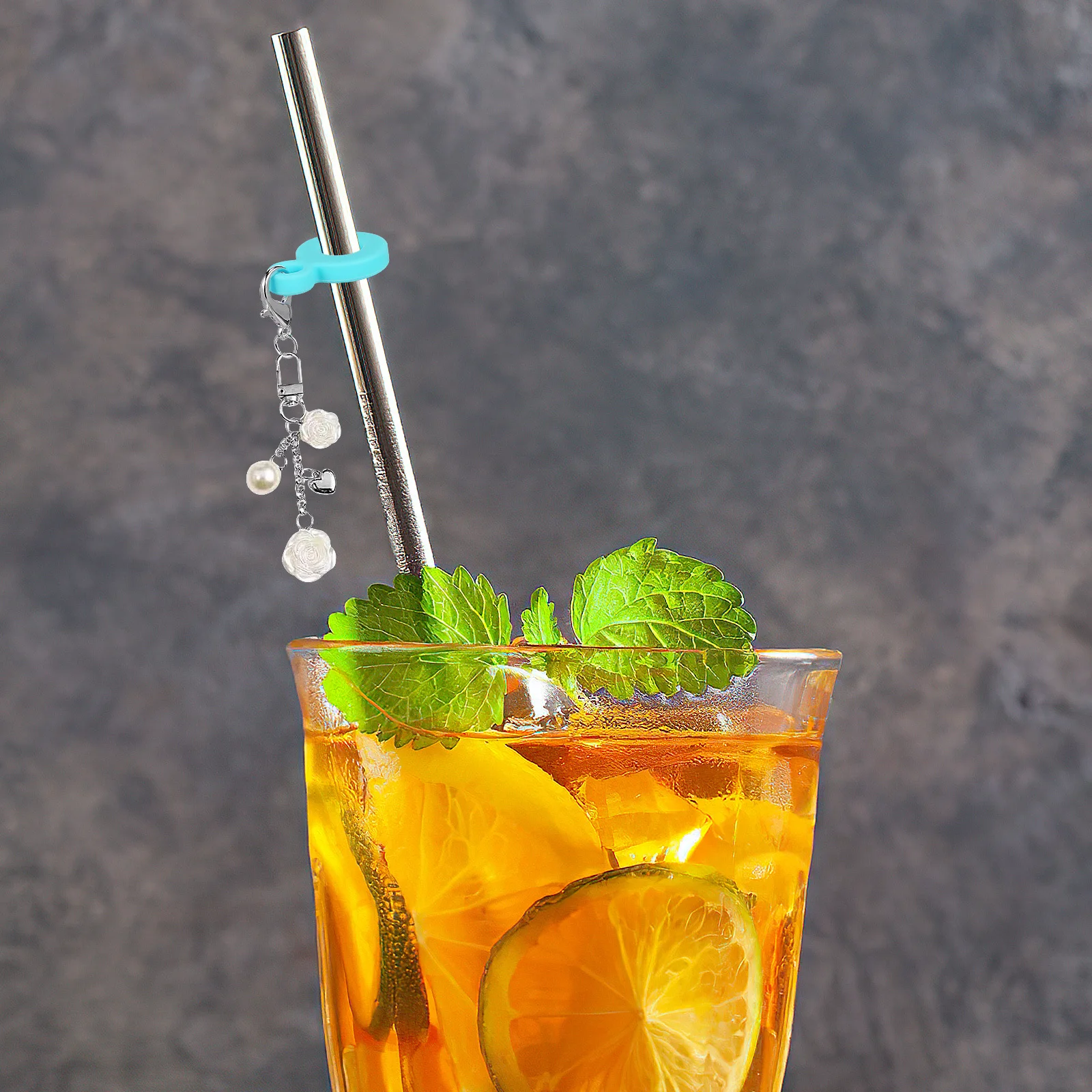 

12pcs Straw Decorations Reusable Silicone Charms For Drinking Straws Cute Pendant Kids Party Favors Reusable Straw Supplies