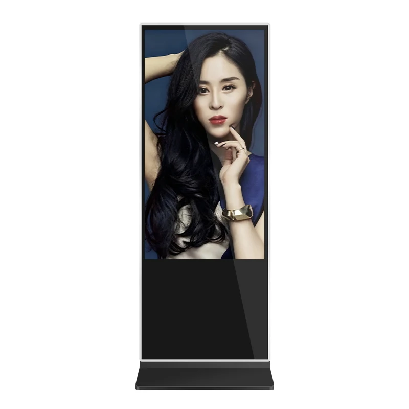 43 50 55 65 75-дюймовый 4K LCD вертикальный сенсорный киоск для помещений, напольный цифровой рекламный дисплей-тотем