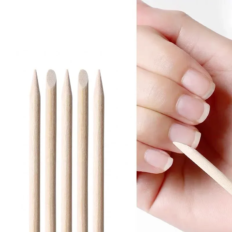 

100 PCS Nail Tool Wooden Stick Multi Functional Nail Cleaning Wooden Stick Nail Salon Double Headed Skin Removal Wooden Sign
