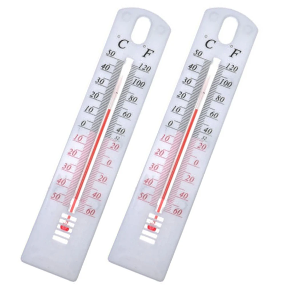 2x Wall Thermometer Indoor Outdoor Hanging Garden Greenhouse House Office Room Large Clear Display For Wall Mounting