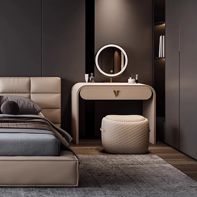 

Modern Design Dressing Table Nordic Luxury Esthetics Storage Vanity Table Makeup Mirror Tocador De Maquillaje Bedroom Furniture